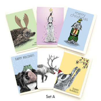 Animal Christmas Card Set Of Six, 2 of 8