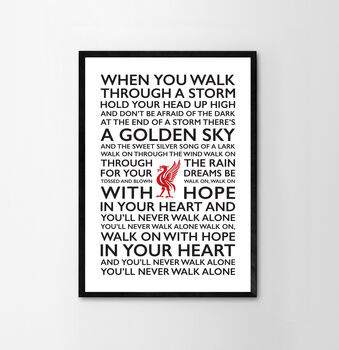 You'll Never Walk Alone Word Art Poster Print, 11 of 12