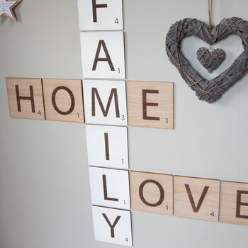 Personalised Large Letter Tiles, Wooden Wall Art, 7 of 10