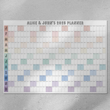 Personalised 2025 Wall Planner A2 Or A1 Calendar, 2 of 4