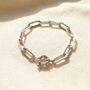 Silver Paperclip Link Bracelet Rhodium Filled, thumbnail 1 of 3