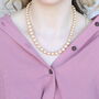 Large Golden Round Pearl Bridesmaid Statement Wedding Necklace And Earring Set, thumbnail 1 of 7
