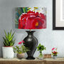 Scarlet Heaven, Modern Floral Red And Green Lampshade, thumbnail 2 of 4
