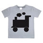 Kids Chalkboard T Shirt Train Design, thumbnail 3 of 6