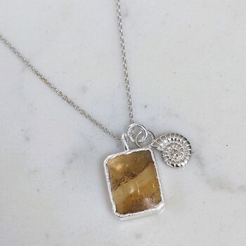 The Duo Citrine Necklace, Sterling Silver, 5 of 10