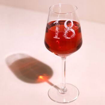 Personalised Floral Milestone Birthday Wine Glass, 3 of 7