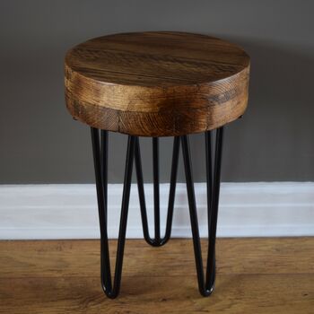 Round Reclaimed Wooden Side Table, 2 of 7