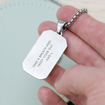 Personalised Men’s Contemporary Silver Dog Tag Necklace, 5 of 12