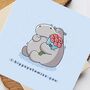 Cute Hippo Miss You Card, thumbnail 5 of 10