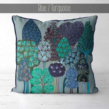 Serene Forest Bright, Mid Century Style Cushion, 9 of 9
