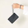 Navy Blue Leather Wristlet Clutch Bag, thumbnail 3 of 6