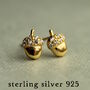 Autumnal Acorn Stud Earrings, thumbnail 5 of 6