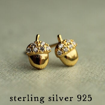 Autumnal Acorn Stud Earrings, 5 of 6