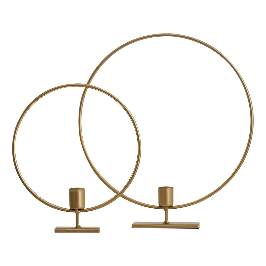 Gold Metal Candle Holder Hoops By Ginger Ray
