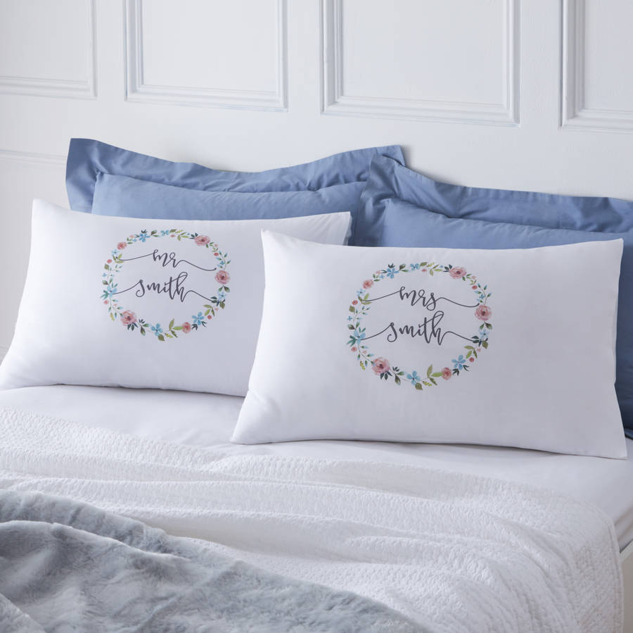 Personalised Couples Floral Pillowcases, 1 of 2