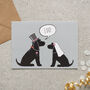 Black Cocker Spaniel Wedding / Engagement Card, thumbnail 1 of 3