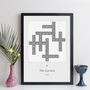 Personalised Family Names Contemporary Crossword Print, thumbnail 1 of 11