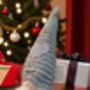 Personalised Christmas Gnome Striped Hat And Wooden Heart, thumbnail 3 of 5