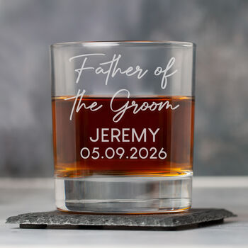 Personalised Wedding Glass Tumbler Mens Best Man Groomsman, 2 of 7