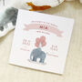 Safari Birth Details Balloons Newborn Card Pink, thumbnail 1 of 5