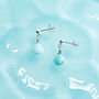 Larimar Drop Stud Earrings Second Light Collection, thumbnail 1 of 4