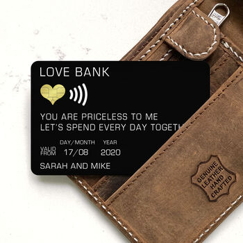 Personalised Love Bank Metal Wallet Card, 7 of 7