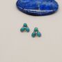 Turquoise Silver Stud Earrings Set: December Birthstone, thumbnail 4 of 4