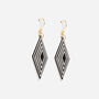 Black And Pearlescent White Diamond Shaped Earrings, thumbnail 4 of 6