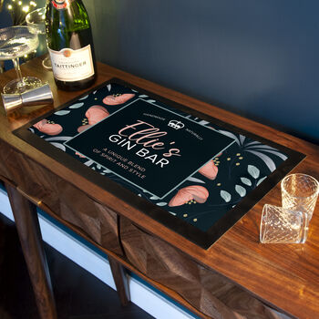 Personalised Blooming Gin Bar Mat, 2 of 5