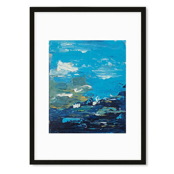 The Pond Original Painting Blue Abstract Wall Art, 2 of 4