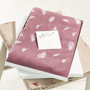 Rose Pink Feather Print Summer Scarf, 5 of 12