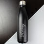 Personalised Black Metal Insulated Drinks Bottle Flask, thumbnail 5 of 6