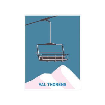 Personalised Ski Lift And Mountains Art Print, 4 of 6