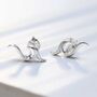 Sterling Silver Wave Studs, thumbnail 9 of 10