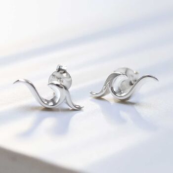 Sterling Silver Wave Studs, 9 of 10