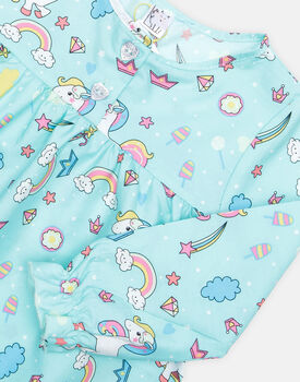 Aqua Magical Pony Children's Cotton Pyjama Set, 4 of 5