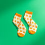Orange Pattern Egyptian Cotton Men's Socks, thumbnail 4 of 5