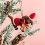 Personalised Festive Dog Christmas Tree Decoration, thumbnail 1 of 2