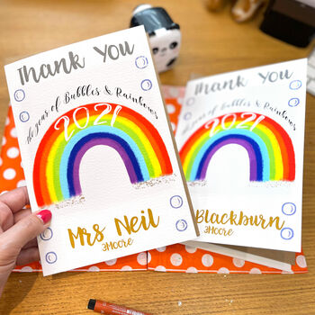Rainbow Bubbles Thank You Card, 2 of 9
