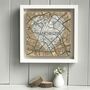 Personalised Map With White Painted Heart Background, thumbnail 4 of 9