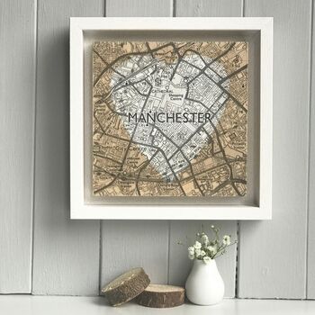 Personalised Map With White Painted Heart Background, 4 of 9