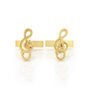 Clef Cufflinks In 18 Ct Gold On Silver, thumbnail 1 of 2