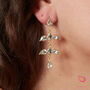 Blue Topaz Leaf Shaped 18k Gold And Silver Studs, thumbnail 2 of 11