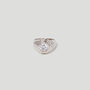 Octagon Cz Silver Chunky Ring In Rhodium Plated Sterling Silver, thumbnail 1 of 5