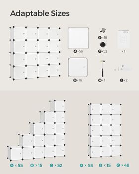 15 Cubes Storage Organiser Shelves Unit Plastic Closet, 7 of 10