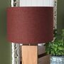 Russet Dark Red Tweed Floral Lined Drum Lampshade, thumbnail 3 of 6