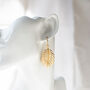 Gold Plated Palm Leaf Earrings, thumbnail 7 of 9