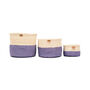Jadala: Lavender Colour Block Woven Basket, thumbnail 2 of 9