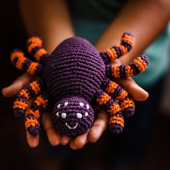 Handmade Spider Purple Fair Trade Toy, 6 of 7