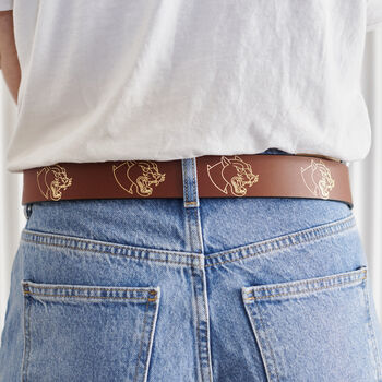 Panther Mens Leather Jeans Belt With Optional Secret Message, 2 of 3